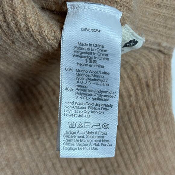 Madewell Glenbrook Half-Zip Pullover Merino Wool Blend Beige Women’s Size Small - Picture 5 of 8